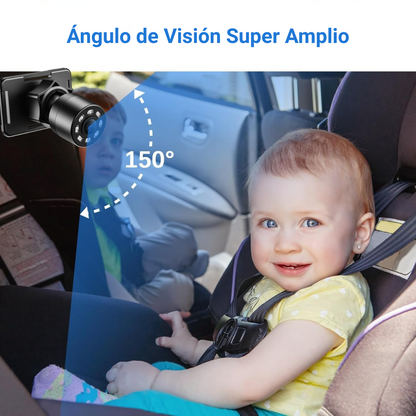 Espejo Auto para Bebé con Pantalla 4.3" HD - Visión Nocturna