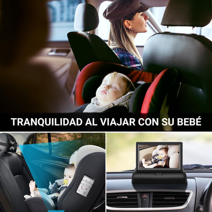 Espejo Auto para Bebé con Pantalla 4.3" HD - Visión Nocturna