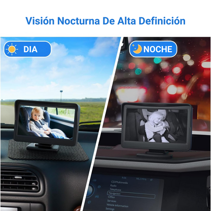 Espejo Auto para Bebé con Pantalla 4.3" HD - Visión Nocturna