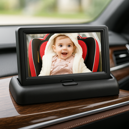 Espejo Auto para Bebé con Pantalla 4.3" HD - Visión Nocturna
