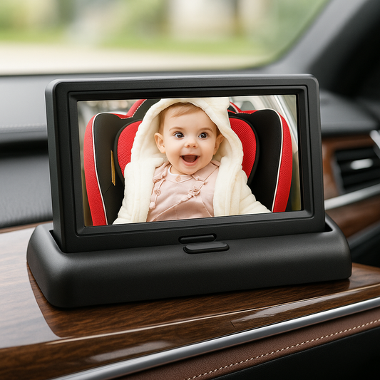 Espejo Auto para Bebé con Pantalla 4.3" HD - Visión Nocturna